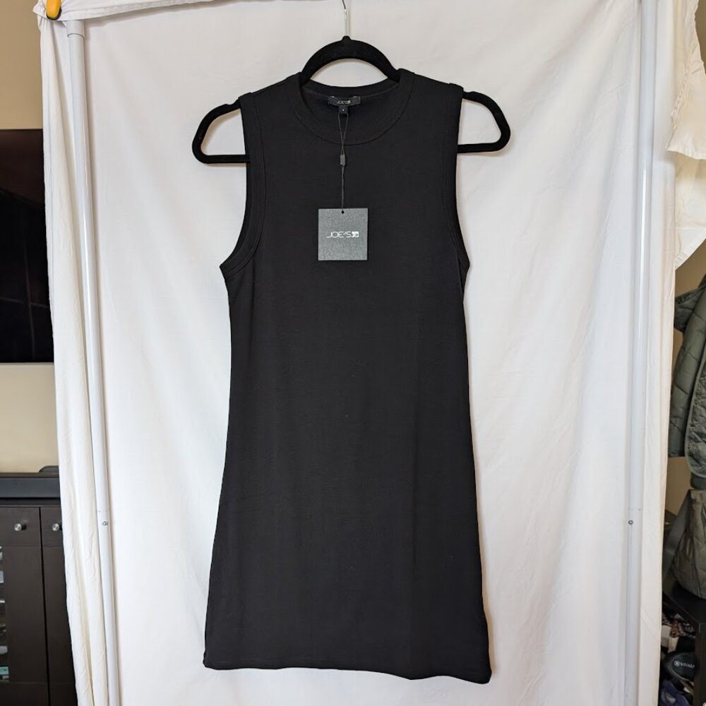 Joe's Jeans High Neck Mini Dress - Black Ribbed Knit, NWT Size M